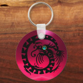 SNAKE DRAGON, schwarz, blau, aquamarin, rosa Ruby Schlüsselanhänger (Vorderseite)