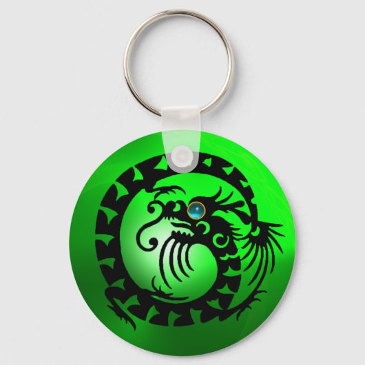 SNAKE DRAGON, schwarz, blau, aquamarin, smaragdgrü Schlüsselanhänger (Vorderseite)
