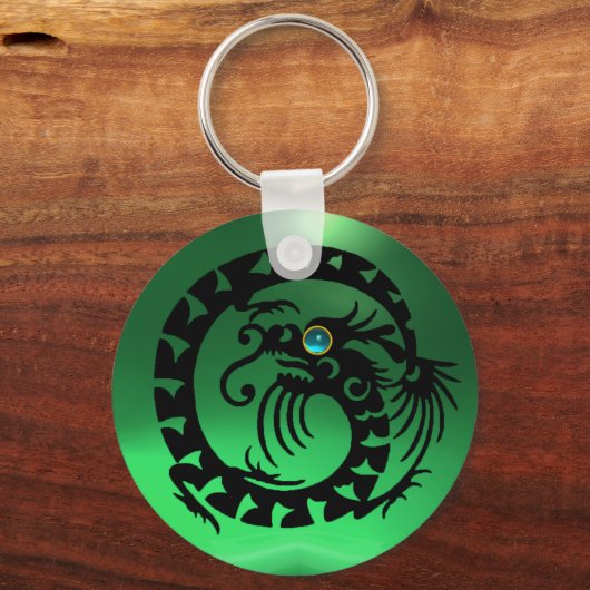 SNAKE DRAGON, schwarz, blau, grün, Schlüsselanhänger (Vorderseite)