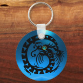 SNAKE DRAGON, schwarz, blau, Schlüsselanhänger (Vorderseite)