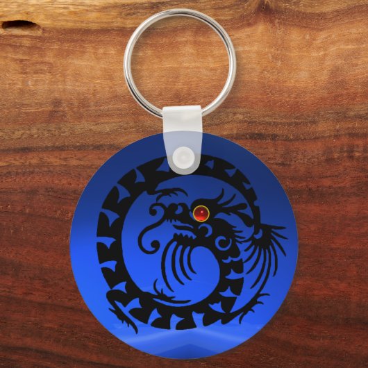 SNAKE DRAGON, schwarz, rot, rubinrot, blau Schlüsselanhänger (Rückseite)