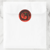 SNAKE DRAGON, schwarz, rot, rubinrot, grüner Smara Runder Aufkleber (Tasche)