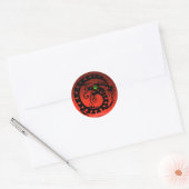 SNAKE DRAGON, schwarz, rot, rubinrot, grüner Smara Runder Aufkleber (Umschlag)