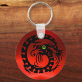 SNAKE DRAGON, schwarz, rot, rubinrot, grüner Smara Schlüsselanhänger (Rückseite)