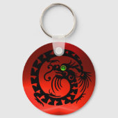 SNAKE DRAGON, schwarz, rot, rubinrot, grüner Smara Schlüsselanhänger (Rückseite)