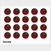 SNAKE DRAGON , schwarz, rot, ruby, aquamarinblau Runder Aufkleber (Blatt)