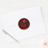 SNAKE DRAGON , schwarz, rot, ruby, aquamarinblau Runder Aufkleber (Umschlag)