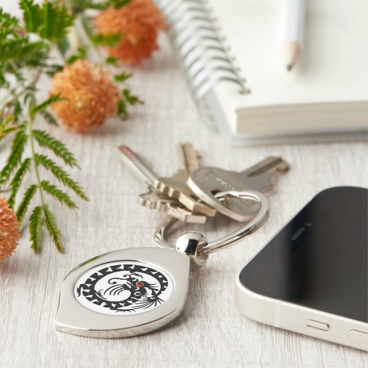 SNAKE DRAGON, Schwarz, Weiß, Rot Schlüsselanhänger (Seite)