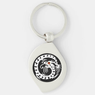 SNAKE DRAGON, Schwarz, Weiß, Rot Schlüsselanhänger