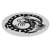 SNAKE DRAGON, Schwarz, Weiß, Rot Schneidebrett (Ecke)