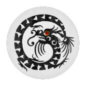 SNAKE DRAGON, Schwarz, Weiß, Rot Schneidebrett (Vorderseite)