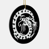 SNAKE DRAGON Schwarzweiß Keramik Ornament (Rechts)