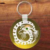 SNAKE DRAGON, weiß, grün, grün, gelb topaz Schlüsselanhänger (Vorderseite)