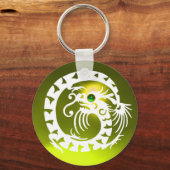 SNAKE DRAGON, weiß, grün, grün, gelb topaz Schlüsselanhänger (Vorderseite)