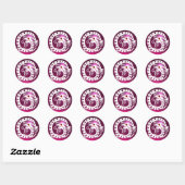 SNAKE DRAGON, weiß, rosa Amethyst, rote Ruby Runder Aufkleber (Blatt)