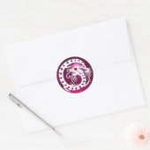 SNAKE DRAGON, weiß, rosa Amethyst, rote Ruby Runder Aufkleber (Umschlag)
