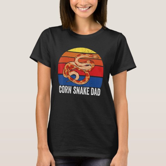 Snake Father Daddy Herpetology Retro Corn Snake D T-Shirt (Vorderseite)