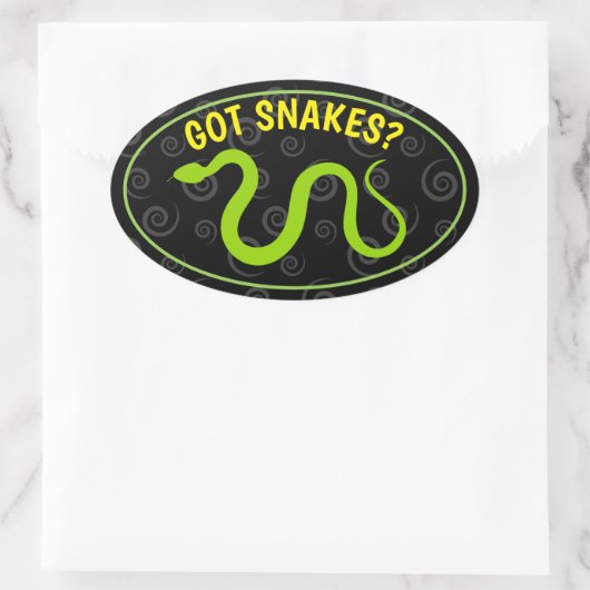 Snake Friendly Ovaler Aufkleber (Tasche)