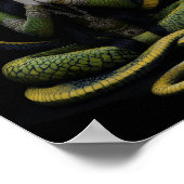 Snake Goddess Naga Kanya Queen Black Yellow Art Poster (Ecke)