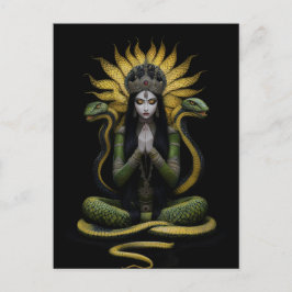 Snake Goddess Naga Kanya Queen Portrait Painting Postkarte