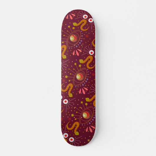 Snake Goddess tiefrot Skateboard (Vorne)