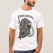 Snake Halloween Grim Sensenmann T-Shirt (Vorderseite)