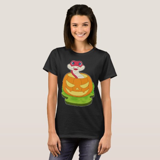 Snake Halloween Pumpkin T-Shirt (Vorne ganz)