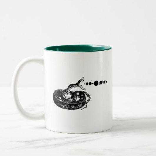 Snake Hiss Planets Solar System Space Zweifarbige Tasse (Links)