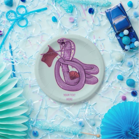 Snake Knitting Pappteller (Party)