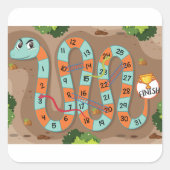 Snake Ladder Game Quadratischer Aufkleber (Vorderseite)