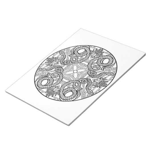 Snake Mandala Coloring Book Pad Notizblock (angewinkelt)