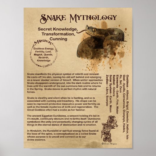 SNAKE MYTHOLOGY POSTER (Vorne)