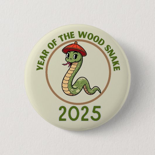 Snake New Year Chinesisches Mondzodiakzeichen 2025 Button (Vorderseite)