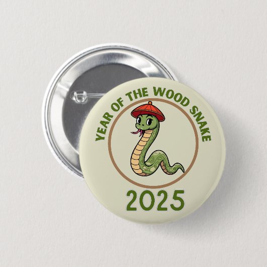 Snake New Year Chinesisches Mondzodiakzeichen 2025 Button (Vorne & Hinten)