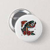 Snake Old School American Traditional Tattoo Flash Button (Vorne & Hinten)