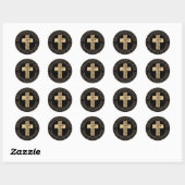 Snake on Cross Runder Aufkleber (Blatt)