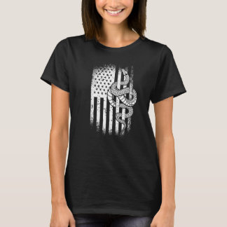 Snake Owner American Flag USA Herpetology T-Shirt