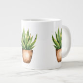 Snake Plant Line Drawing Minimalist Mug Jumbo-Tasse (Vorderseite Rechts)