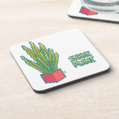 Snake plant Pixelart, Pixel Art Getränkeuntersetzer (Linke Seite)