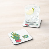 Snake plant Pixelart, Pixel Art Getränkeuntersetzer (Rechte Seite)