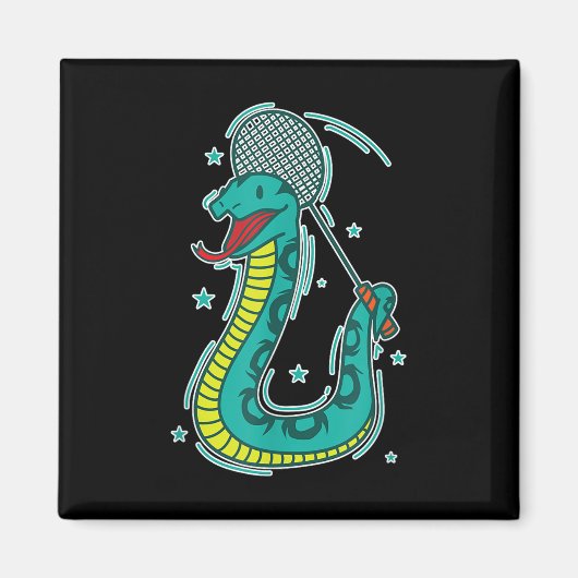 Snake Plays Badminton Magnet (Vorne)