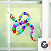 Snake Psychedelic Rainbow Colors Fensteraufkleber (Zuhause)