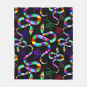 Snake Psychedelic Rainbow Colors Fleecedecke (Vorderseite)