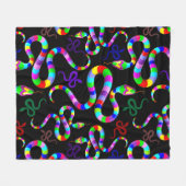 Snake Psychedelic Rainbow Colors Fleecedecke (Vorderseite (Horizontal))