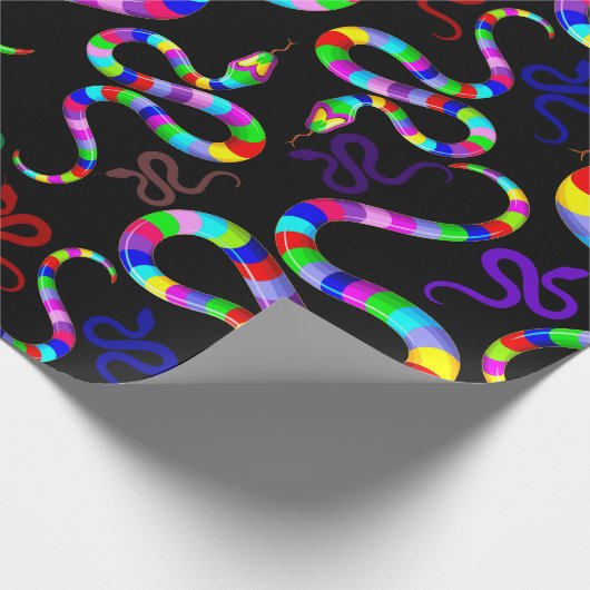 Snake Psychedelic Rainbow Colors Geschenkpapier (Ecke)