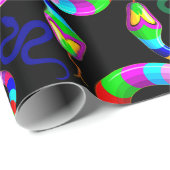Snake Psychedelic Rainbow Colors Geschenkpapier (Rolleneckpunkt)