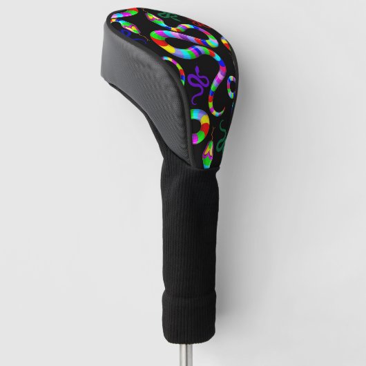 Snake Psychedelic Rainbow Colors Golf Headcover (angewinkelt)
