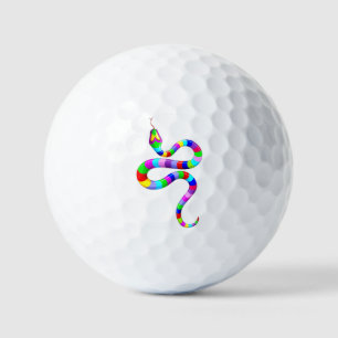 Snake Psychedelic Rainbow Colors Golfball