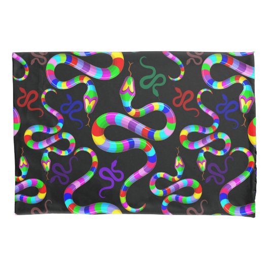 Snake Psychedelic Rainbow Colors Kissenbezug (Vorderseite)
