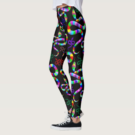 Snake Psychedelic Rainbow Colors Leggings (Links)